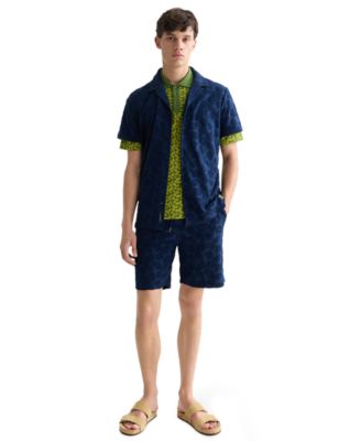 Men's Relaxed-Fit  French Terry Embroidered Bermuda Shorts