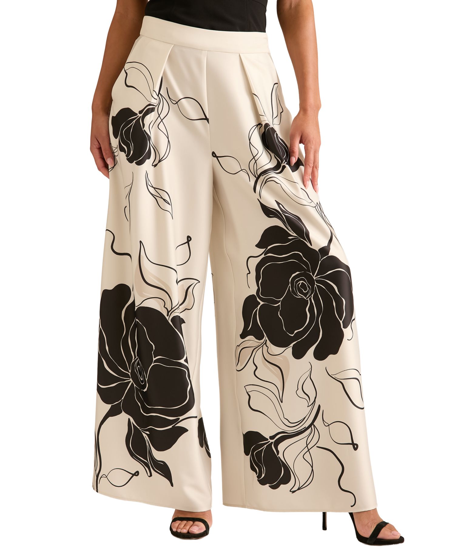 Women's Front Pleat Wide-Leg Pants