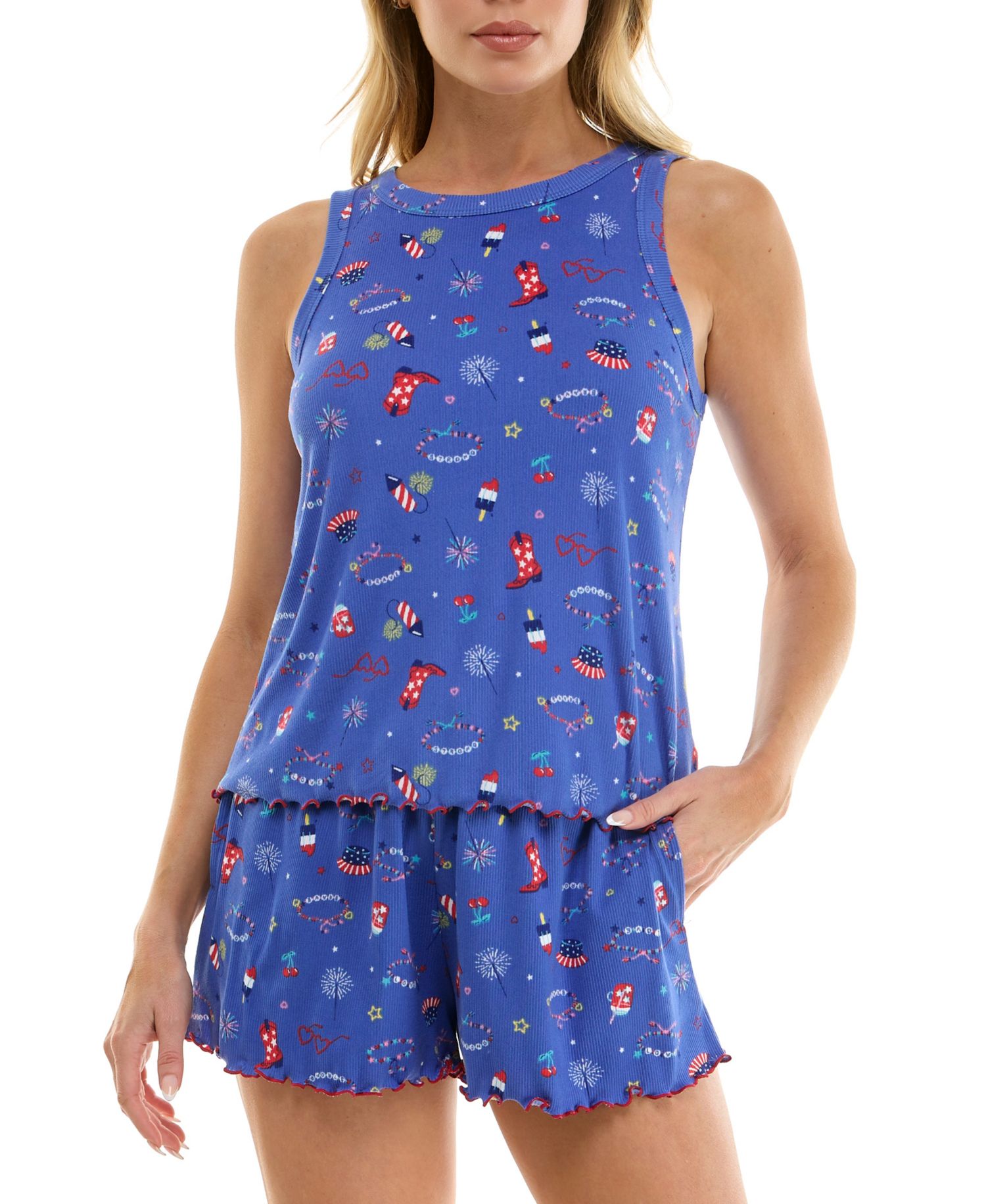 Women's Crewneck Top and Pull-On Shorts, 2-Piece Set