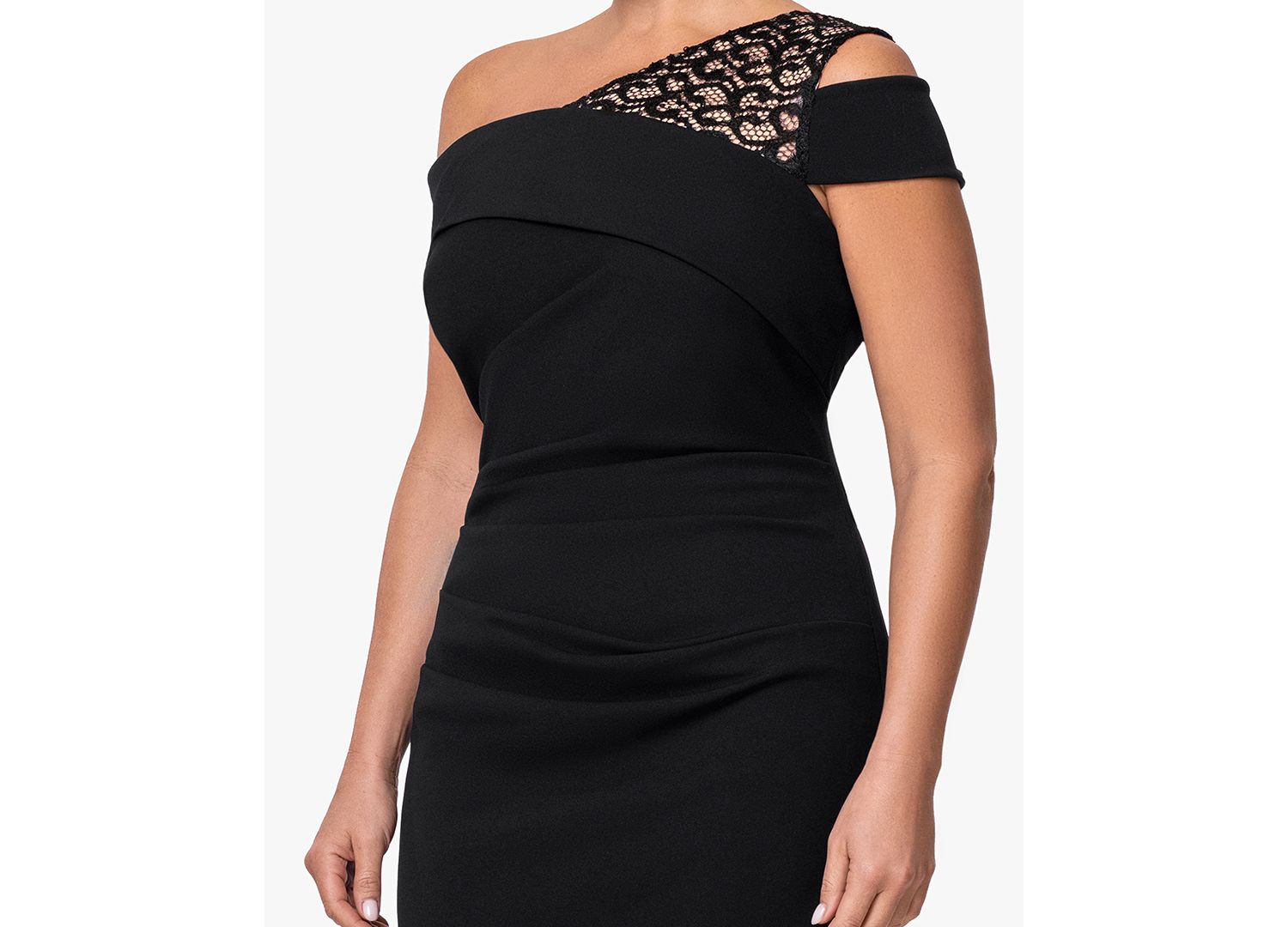 Plus Size Asymmetrical Neck Dress