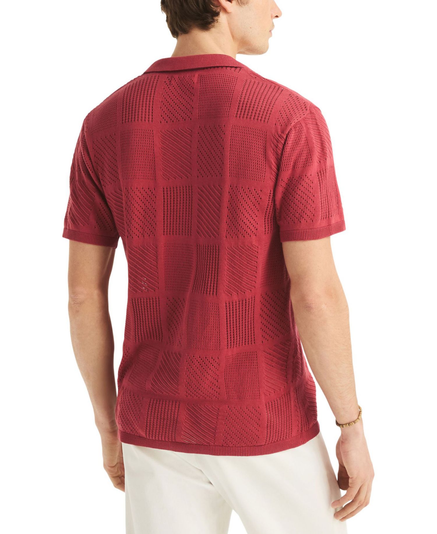 Men's Open-Stitch Classic-Fit Buttoned Polo Sweater