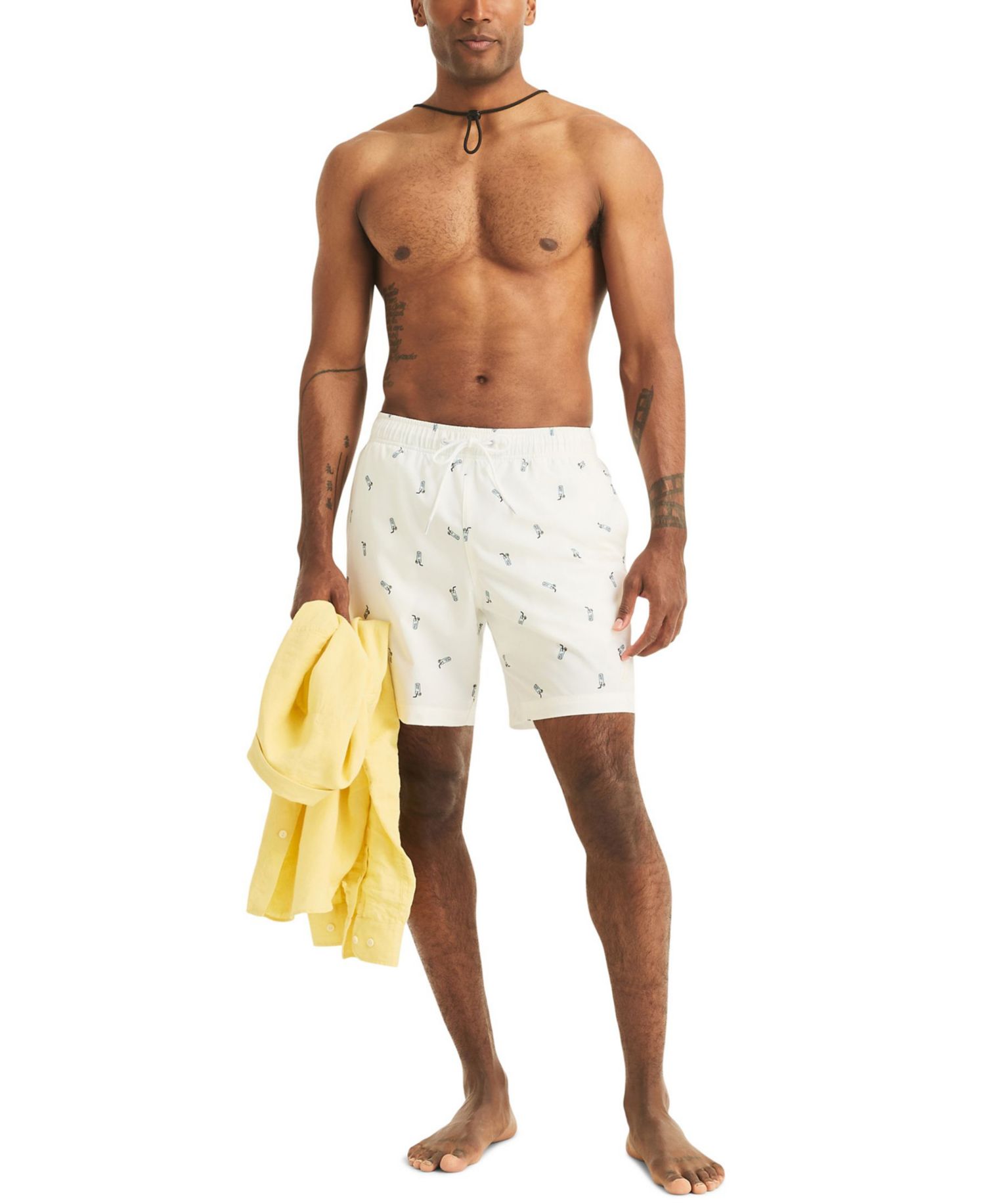 Men's 7" Full Elastic Boxer Liner Swimsuit
