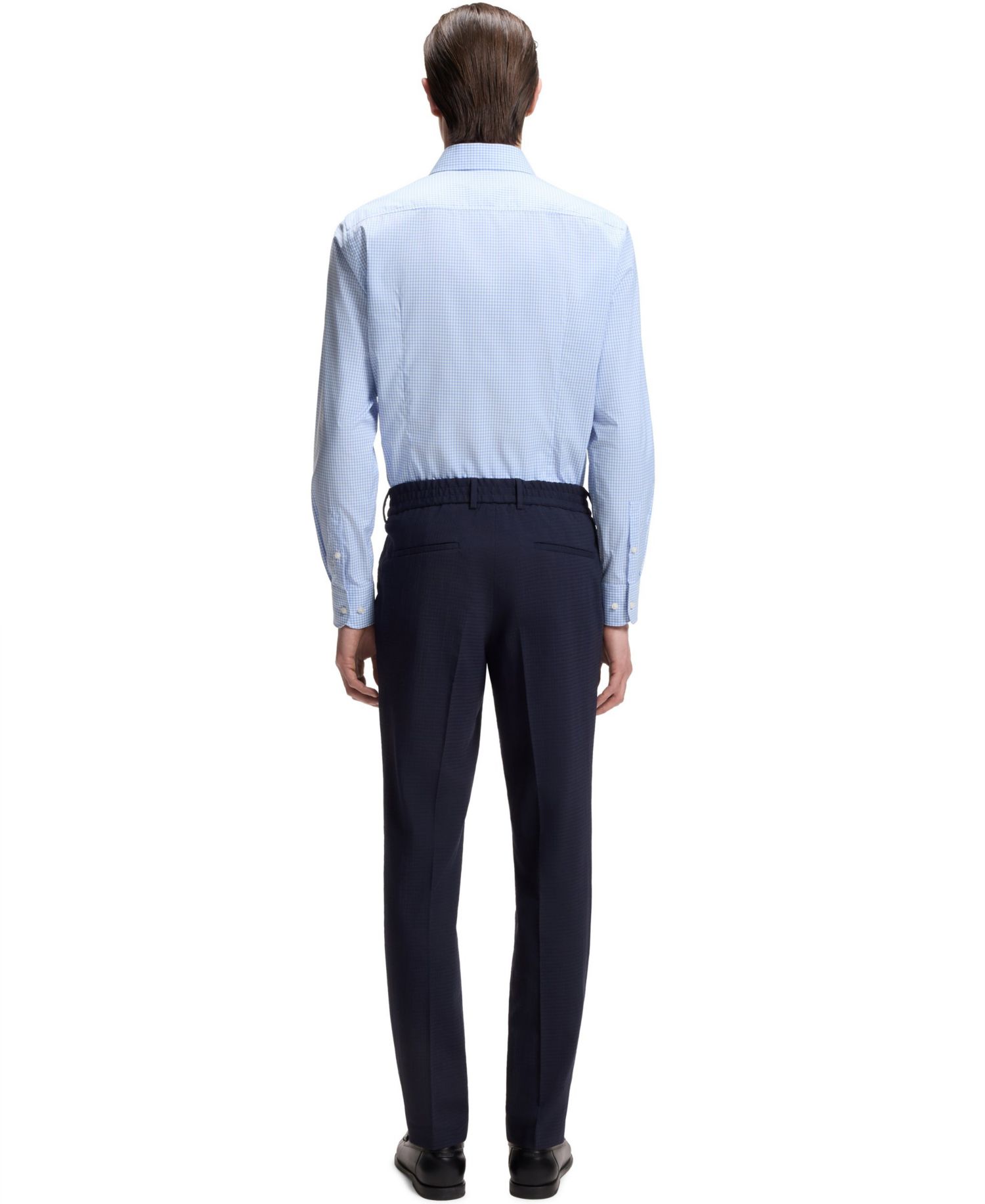 Men's Checked Performance-Stretch Slim-Fit Dress Shirt