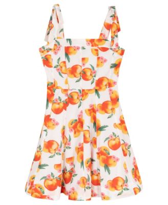 skater dress orange Reiss 4-9 yrs Jersey Ruched Skater Dress in Orange