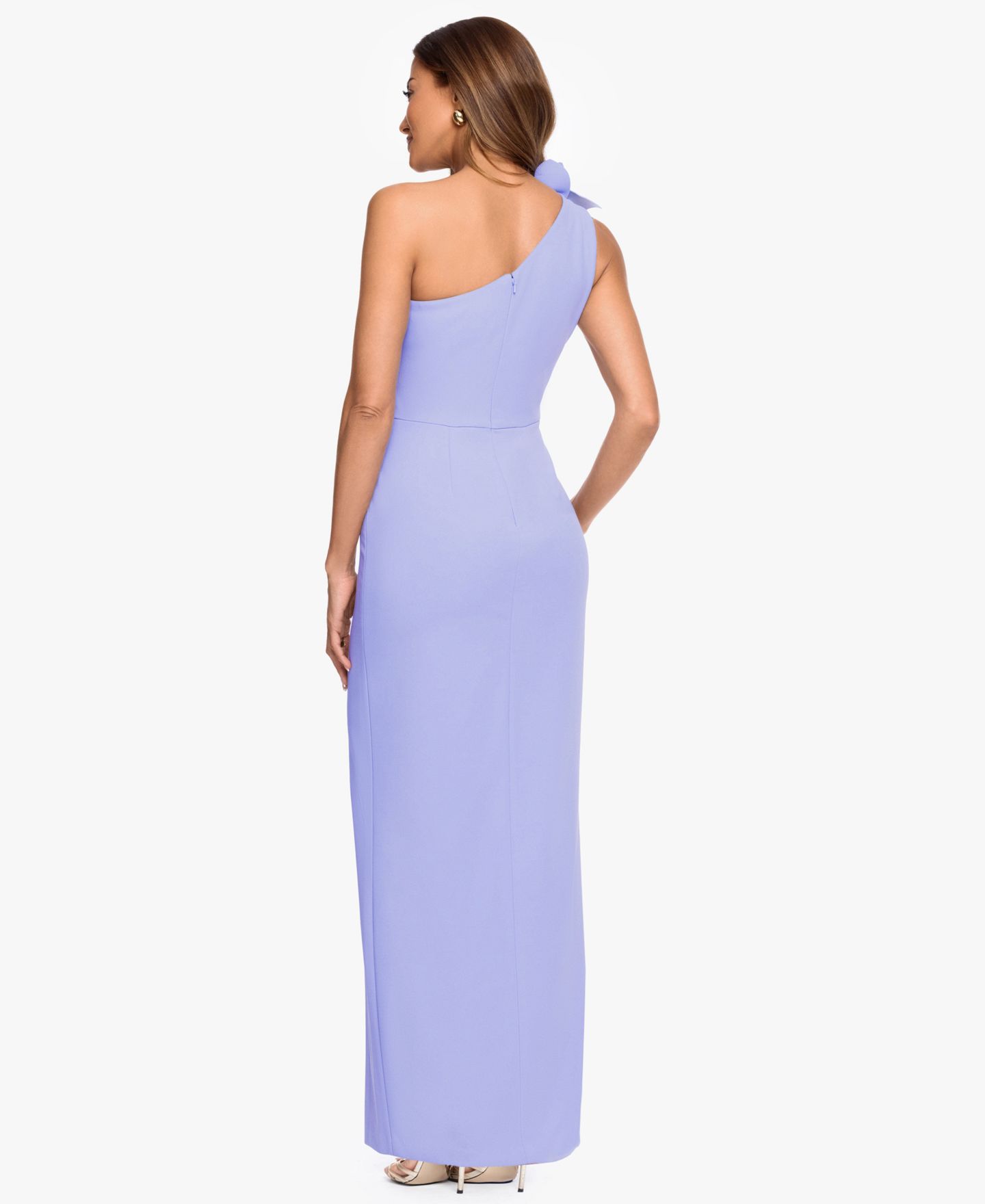Женское платье XSCAPE Petite One-Shoulder, цвет: Барвинковый — фото 4