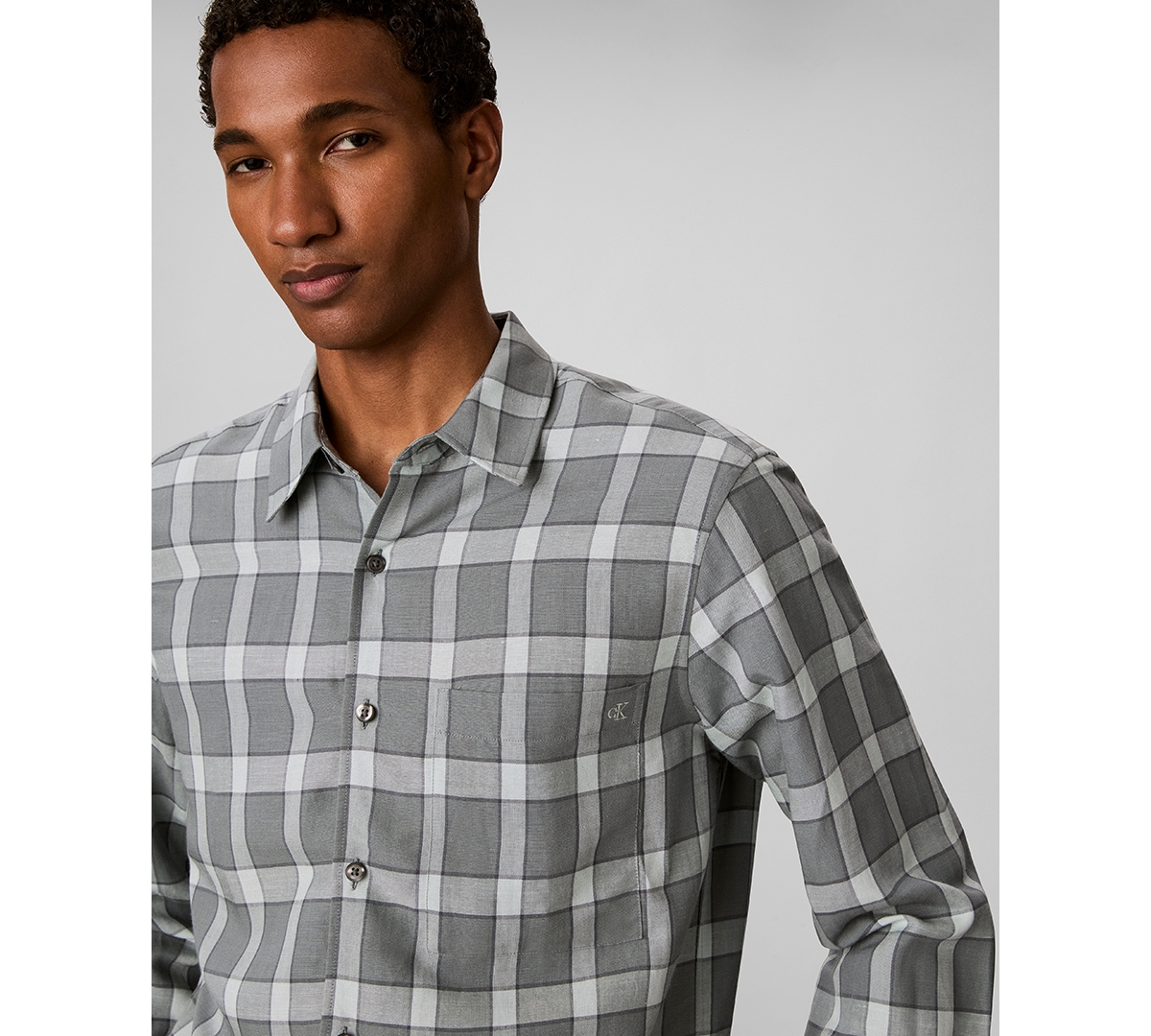 Calvin Klein Men's Yarn-Dyed Plaid Classic Shirt
