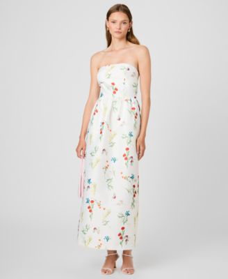 Women's Strapless Printed Dress