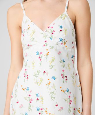 Women's Floral Print V-Neck Mini Dress
