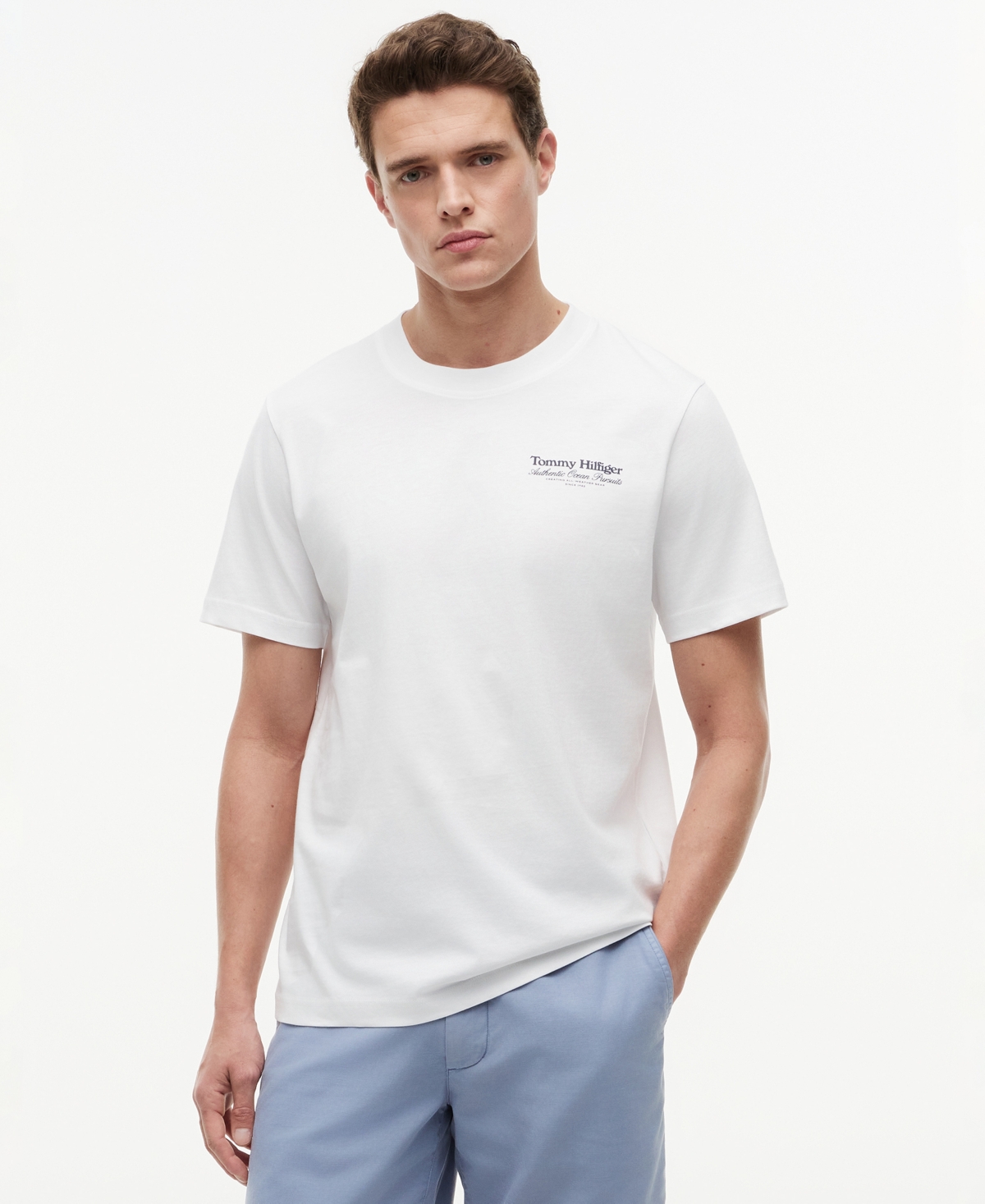Tommy Hilfiger Men's Nautical Back Graphic T-Shirt - White