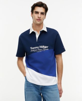 Men's Graphic Color-Block Polo Shirt