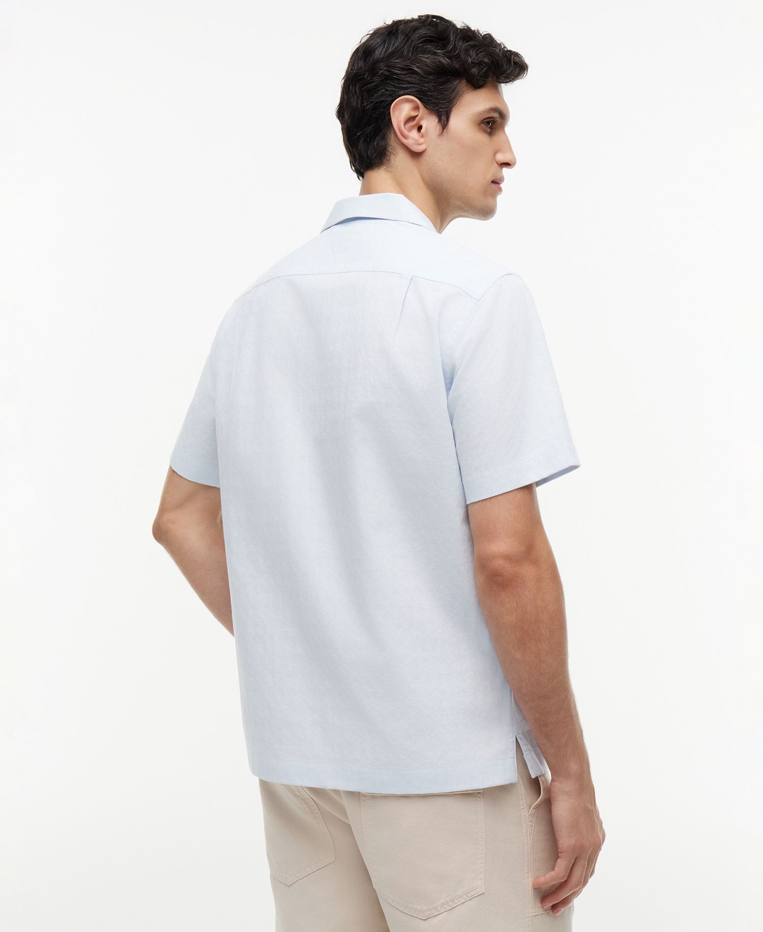 Men's Cotton Linen Dobby Shirt