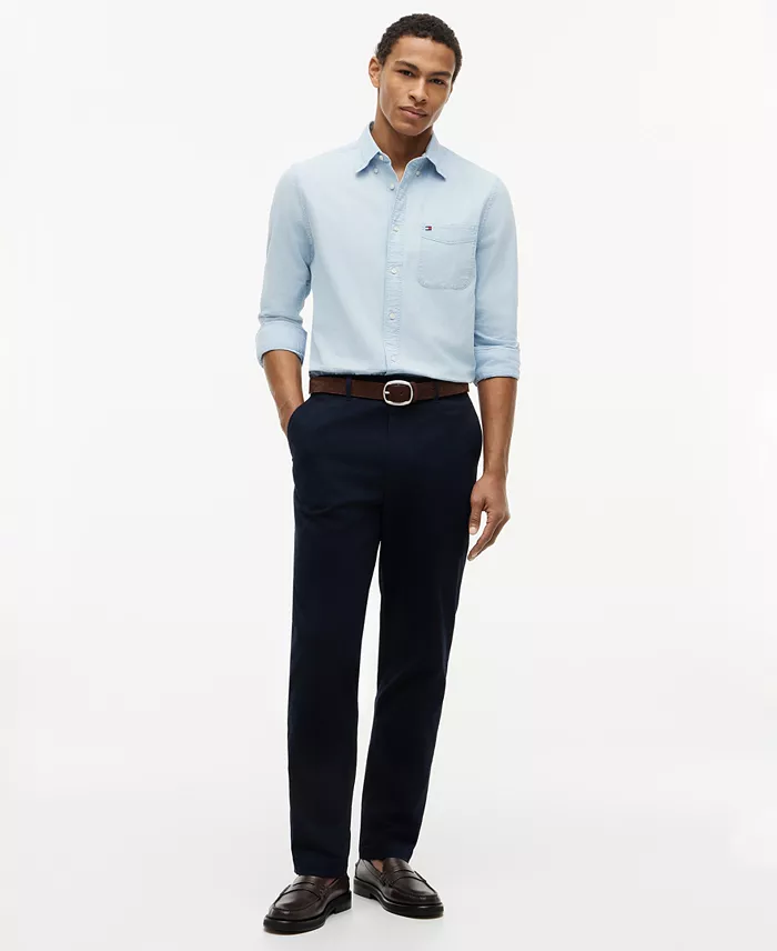 Men's Regular-Fit Chambray Solid Shirt - thumbnail 2