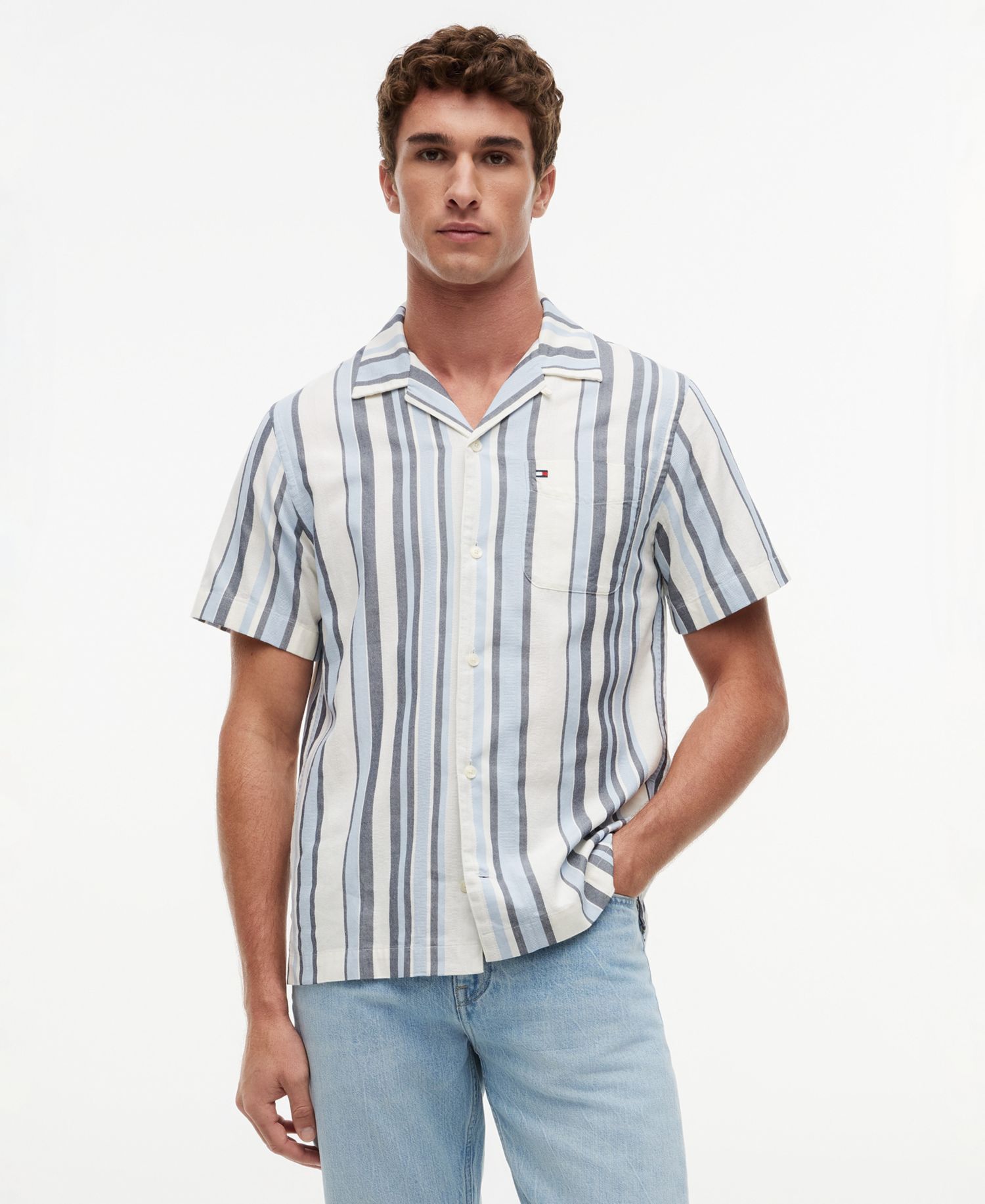 Men's Structure Multi Stripe Short-Sleeve Shirt