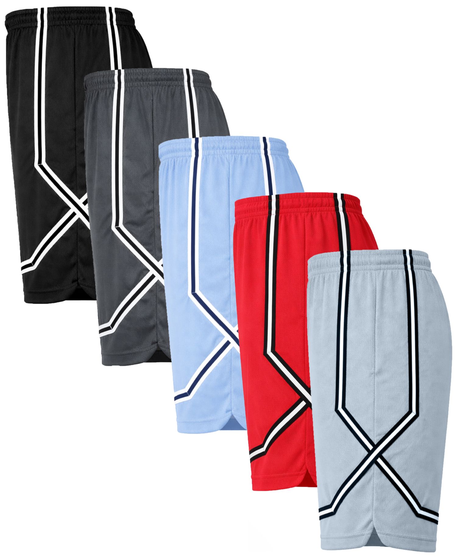 Men's 5-Pack Moisture Wicking Performance Shorts