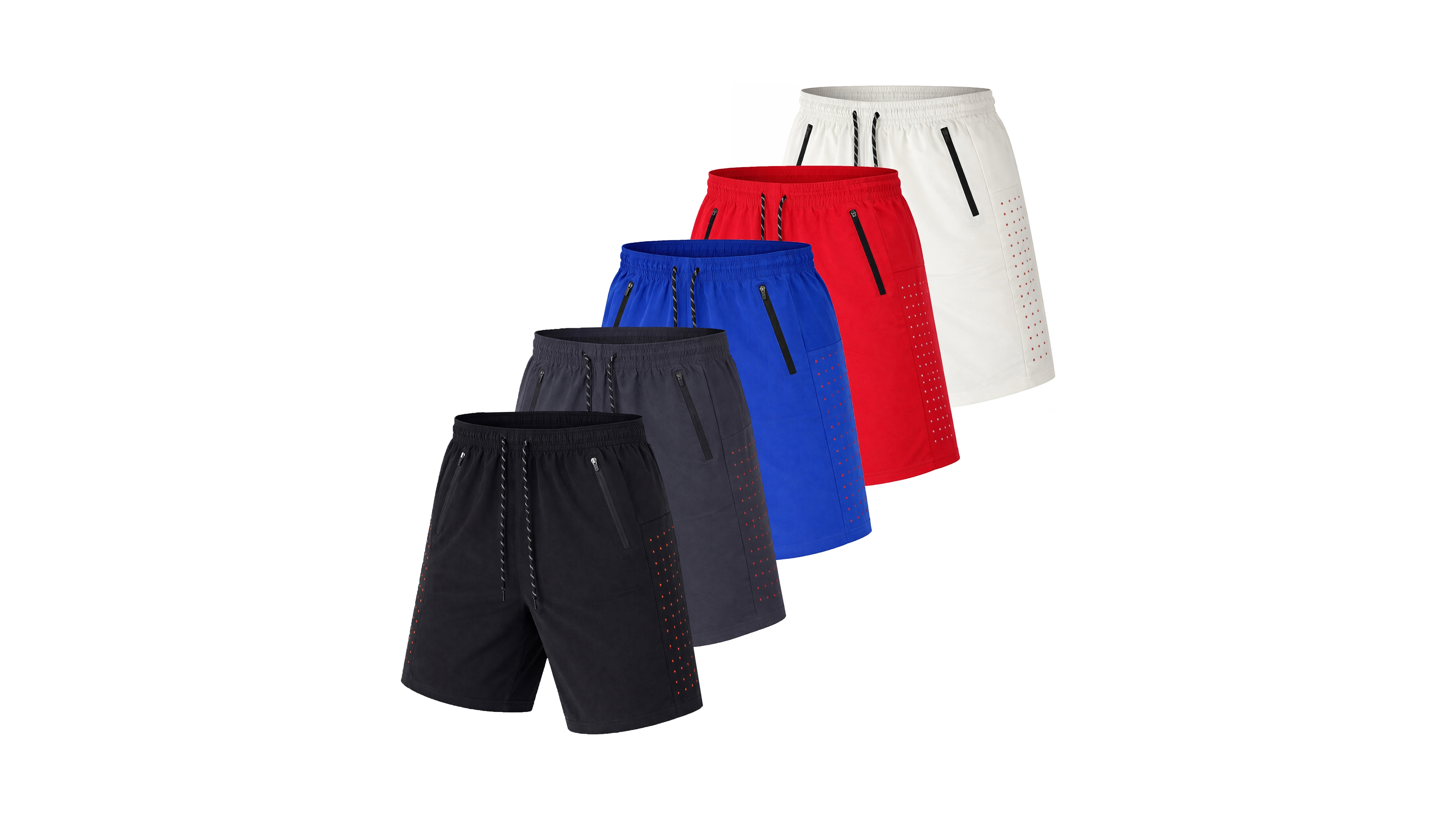 Galaxy By Harvic Jump Start Men's Performance Training Shorts With Zipper Pockets-5 Pack