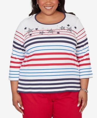 Plus Size Lady Liberty Stars And Stripes Americana Top