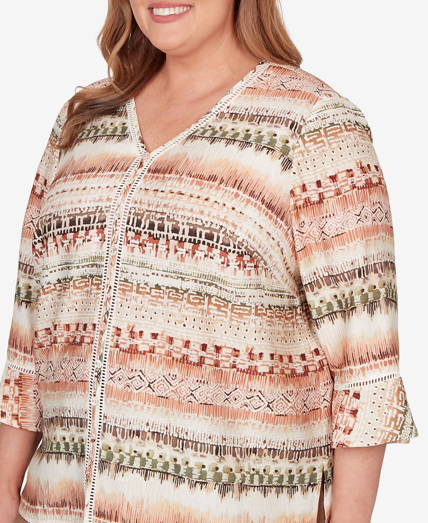 Plus Size Spice Market Biadere Stripe Center Seam Top