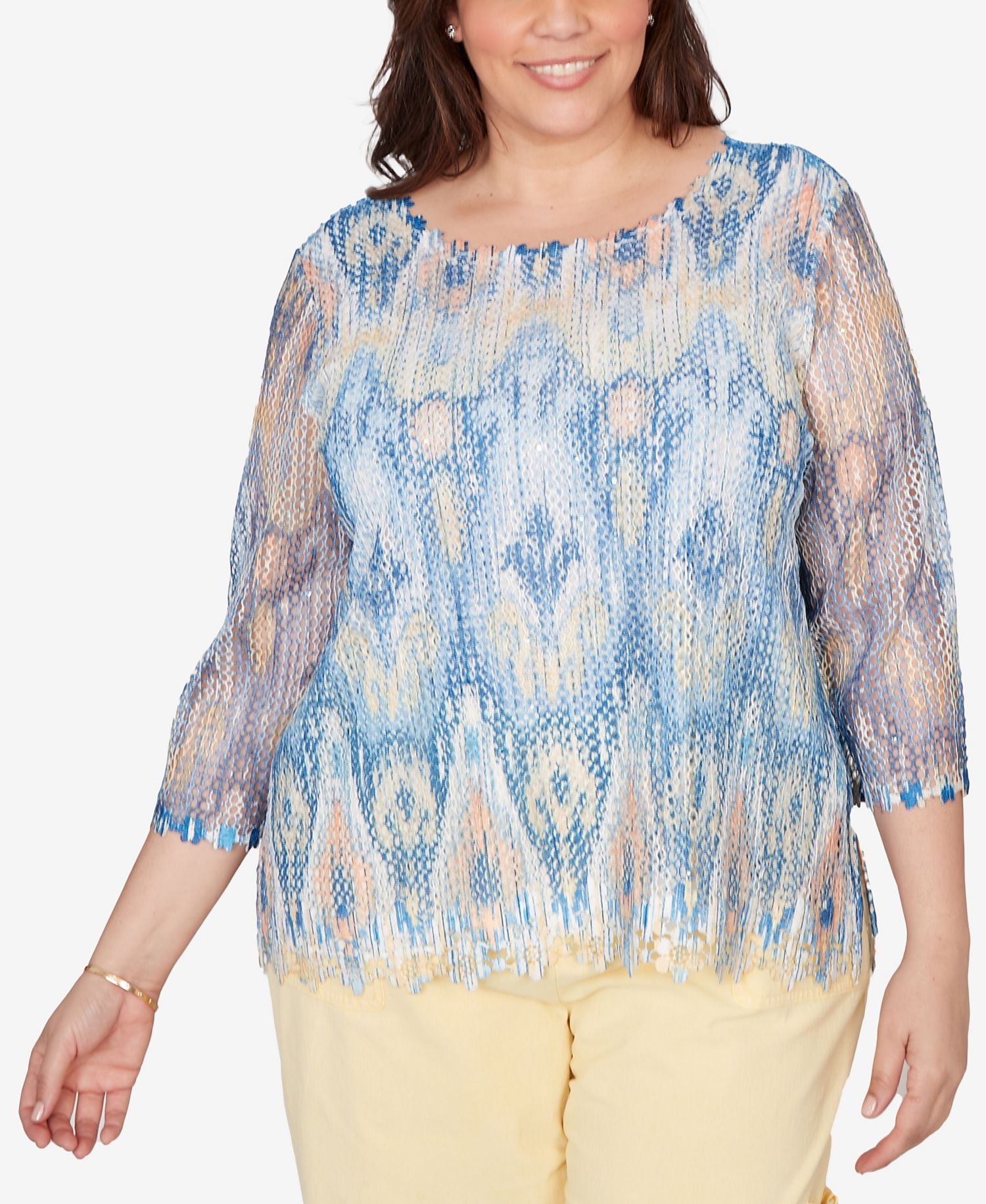 Plus Size Out of the Blue Dramatic Crewneck Top
