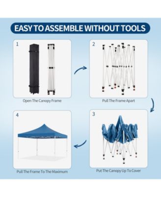 10x10 Ft Heavy-Duty Pop-Up Canopy Tent with Roller Bag, 1-Minute Setup UPF 50+ Waterproof Outdoor Sun Shade for Beach, Market and Patio