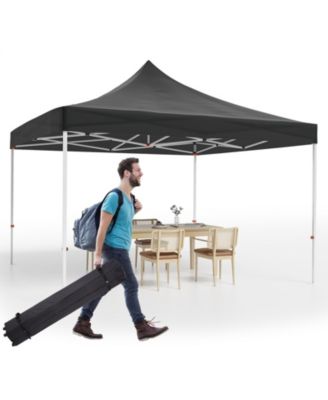 10x10 Ft Heavy-Duty Pop-Up Canopy Tent with Roller Bag, 1-Minute Setup UPF 50+ Waterproof Outdoor Sun Shade for Beach, Market and Patio