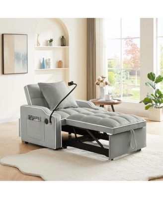 3-in-1 Convertible Sleeper Sofa Chair Bed with USB/Type-C