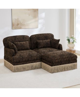  Comfy Chenille Loveseat Sofa with Ottoman