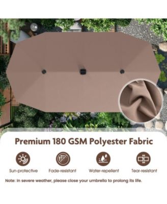 13 ft Double-Sided Patio Umbrella with 108 Solar LED Lights and Crank Handle