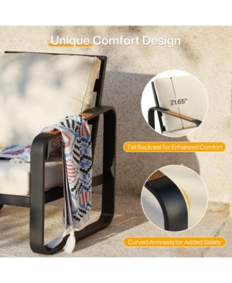 78.7" Outdoor Patio Sofa with Removable Cushions and Metal Frame Patio Couch