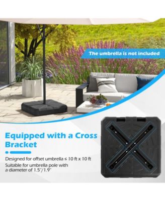 Weighted Offset Umbrella Base with Fillable HDPE Tank Cross Bracket and Cut-Out Handles