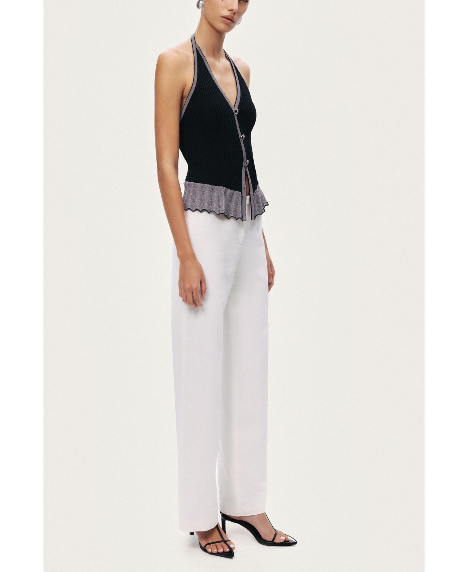Women's Halter Ribbed Knit Top