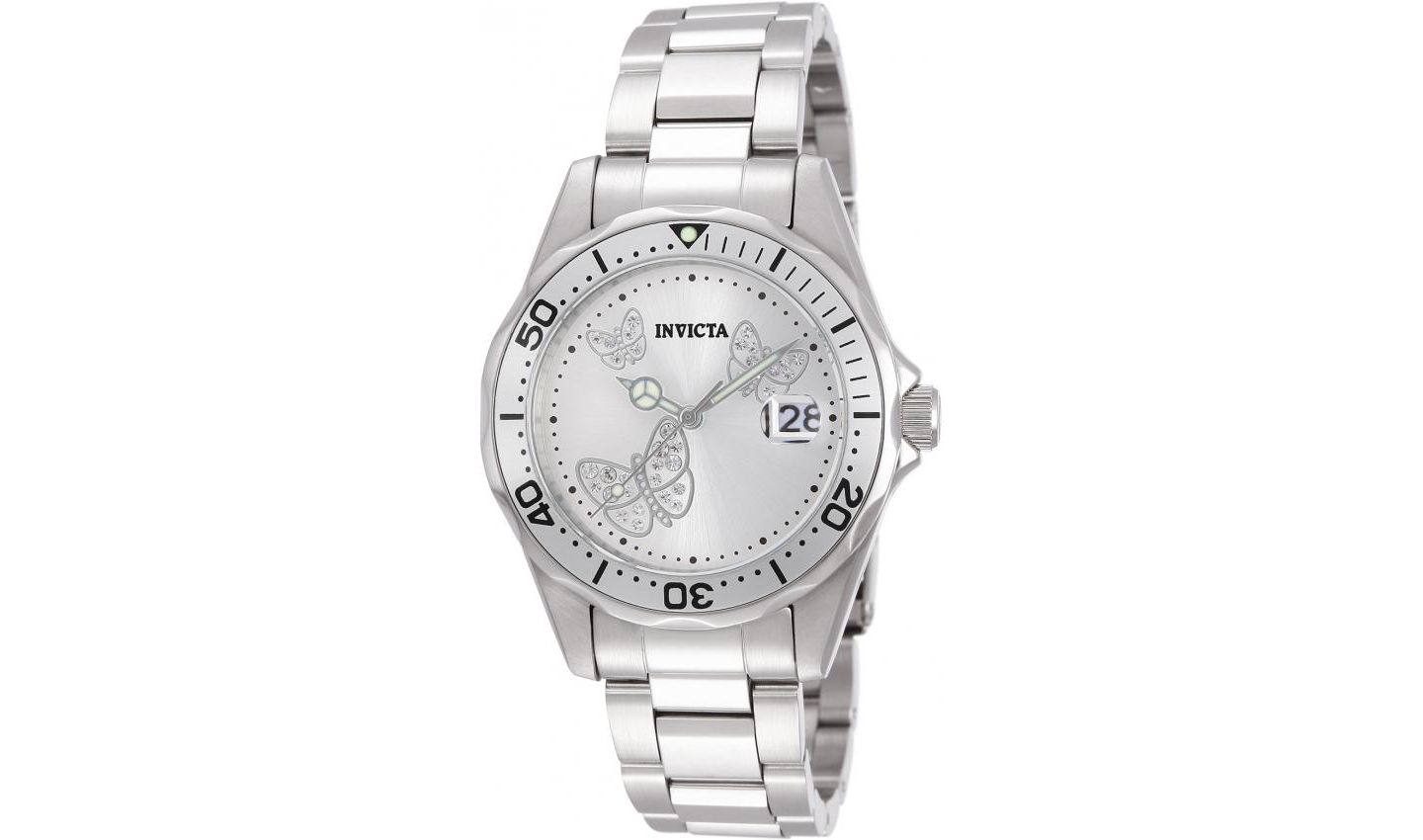 Мужские часы Invicta 12503 Angel Quartz 3 Hand Metallic Dial, цвет: Нержавеющая сталь — фото 1