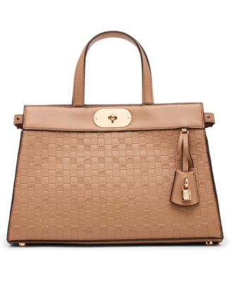 Medium Convertible Embossed Satchel Handbag