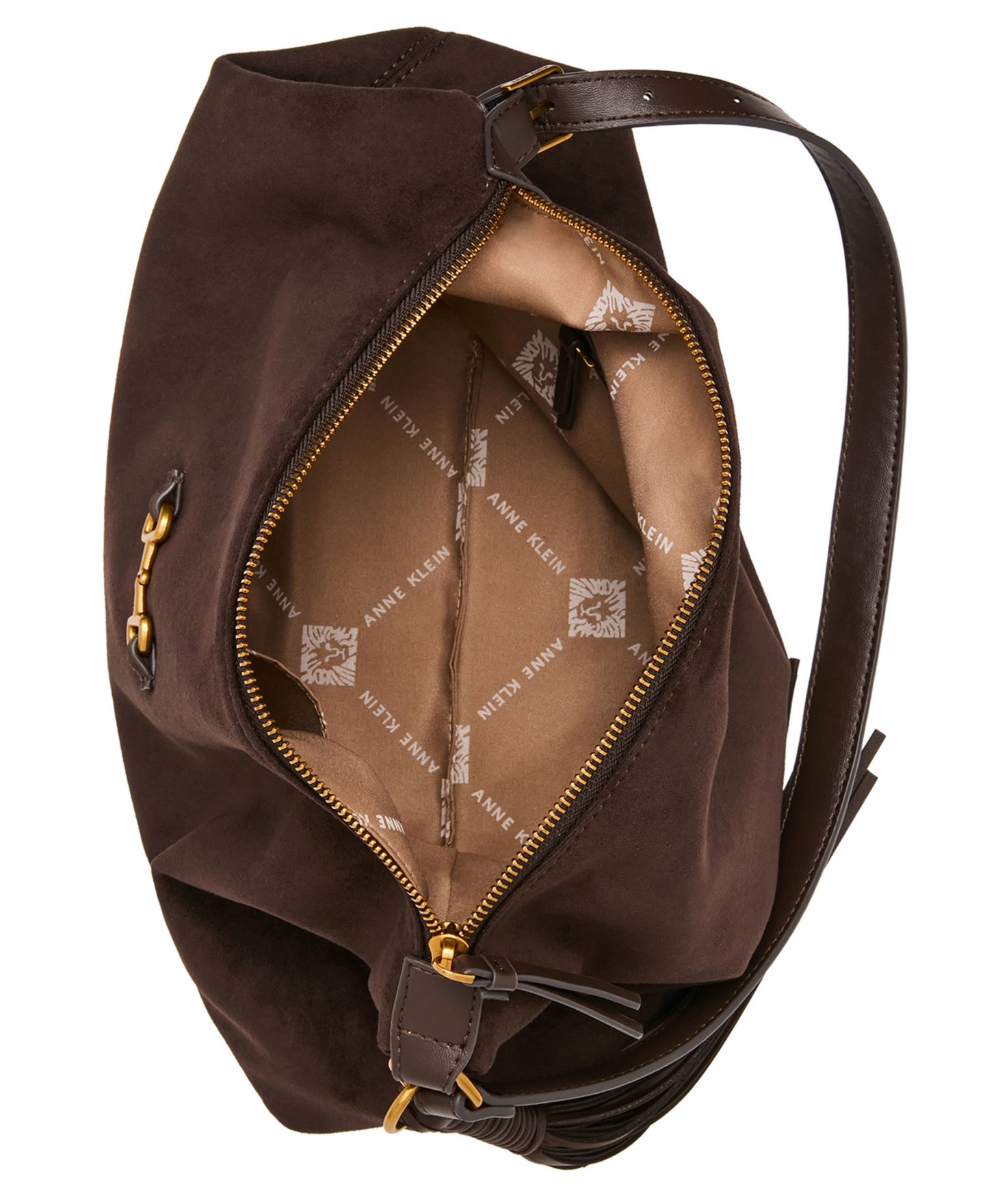 Женская сумка Anne Klein Faux Suede Large Horse Bit Shoulder Handbag, цвет: Коричневый — фото 4