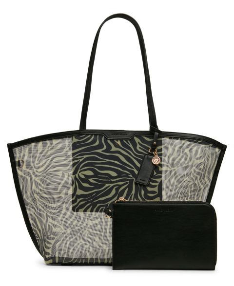 Женская сумка Anne Klein Printed Medium Tote Handbag, цвет: Чёрный