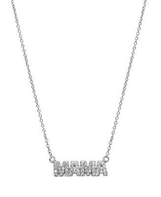 Silver 2-Piece Mama and Bar Necklace Set