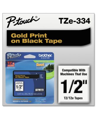 TZE334 0.47 in. x 26.2 ft. TZe Standard Adhesive Laminated Labeling Tape