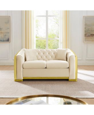 Velvet Tufted Loveseat Sofa