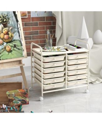 12-Drawer Rolling Organizer Cart with Transparent Drawers