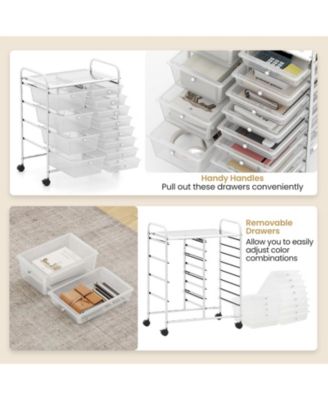 12-Drawer Utility Rolling Cart with Tiered Storage