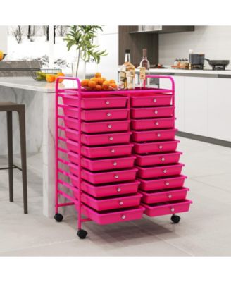 Twenty Drawer Rolling Storage Cart Studio Organizer Unit