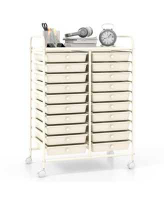 Twenty Drawer Rolling Storage Cart Studio Organizer Unit