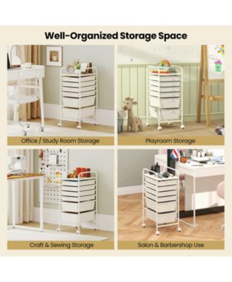 Six Drawer Rolling Storage Cart Organizer for Home and Office