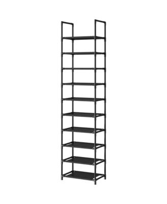 10 Tier Metal Shoe Rack with Adjustable Fabric Shelves, 11.02 x 17.72 x 68.11/13 x 13 x 68.11 in Tall Storage for Closet and Entryway