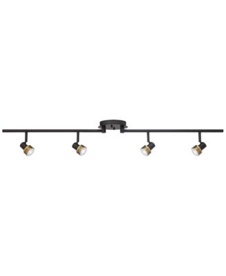 4-Light Heads LED Ceiling Track Light Fixture Kit GU10 Dimmable Black Gold Metal Modern Kitchen Bathroom