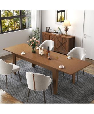 Dining Table, 106.3 Inch Large Extendable Kitchen Table