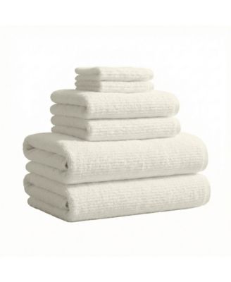 Turkish Cotton Textured 6 Piece Bath Towel Set