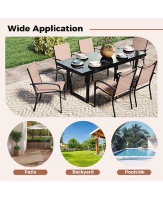 Outdoor Dining Chairs Set of 4 with High Back and Metal Frame