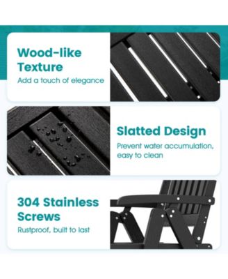 Foldable Patio Chair All-Weather HDPE Outdoor Dining Chair with Armrest