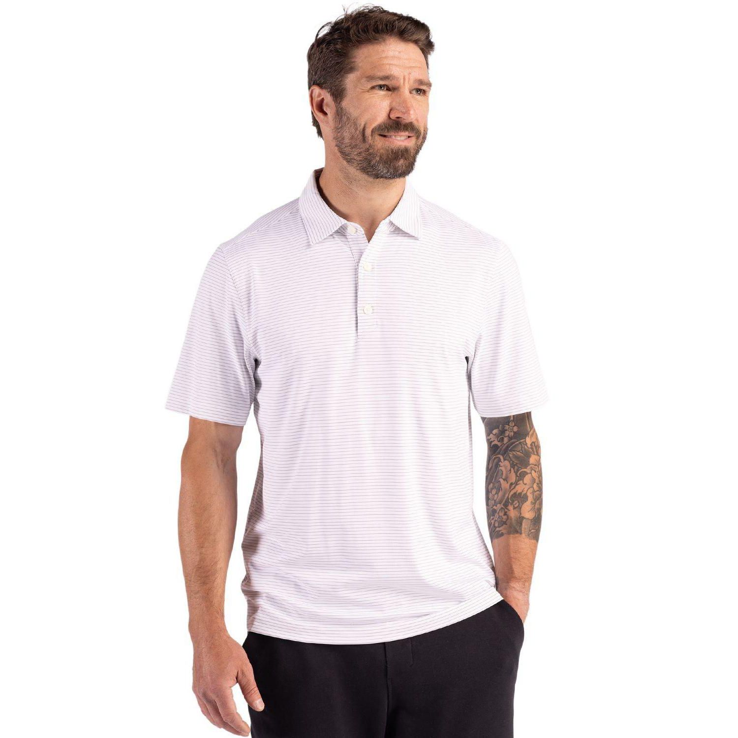 Men's Forge Eco Fine Line Stripe Recycled Polo