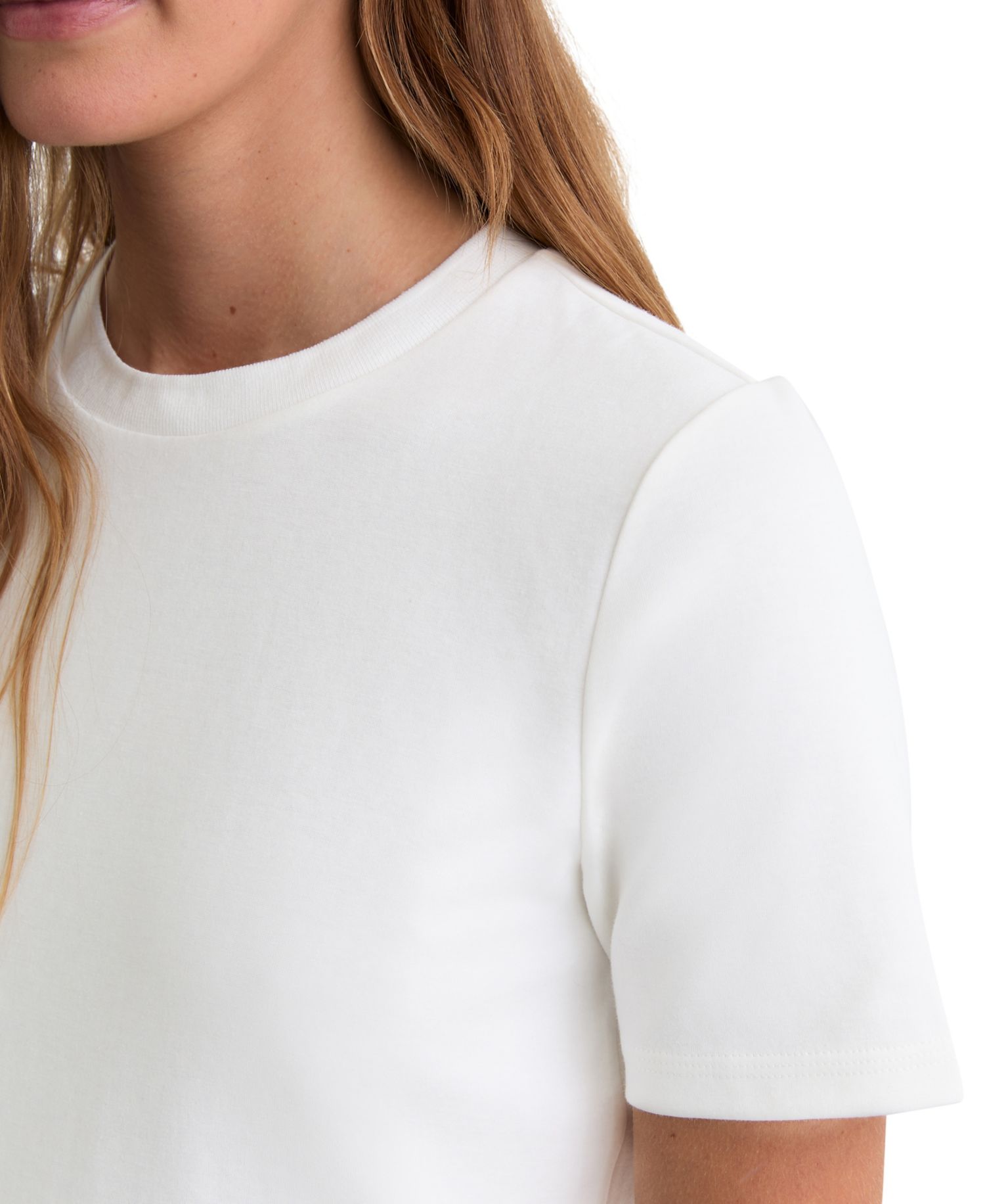 Women's Josie Stretch-Cotton Ribbed-Neck T-Shirt